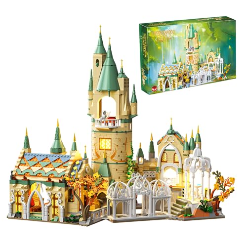 SymGrpu Grüner Schatten Schloss Micro Bausteine Bausatz, 1515 Pcs Architektur Modell Spielzeug, BAU Mini Klemmbausteine für Erwachsene Teens, Home Office Decor von SymGrpu