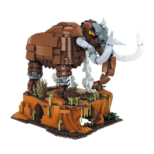 SymGrpu Mammut Bausteine Bausatz, Tiere Klemmbausteine Set, Mammut Elefant Modell Spielzeug für Erwachsene und Jugendliche, DIY STEM Spielzeug, Home Office Dekoration von SymGrpu