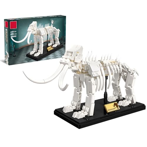 SymGrpu Mammut Fossilien Bausteine Bausatz, Elefanten Klemmbausteine Set, Prähistorische Tiere Modellspielzeug für Erwachsene und Kinder, 398PCS von SymGrpu