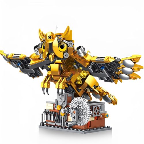 SymGrpu Mechanische Eule Bausteine Bausatz, Tiere Klemmbausteine, Sammelbare Spielmodelle, Stammesgeschenk Spielzeug für über 6-Jährige, 636 PCS von SymGrpu