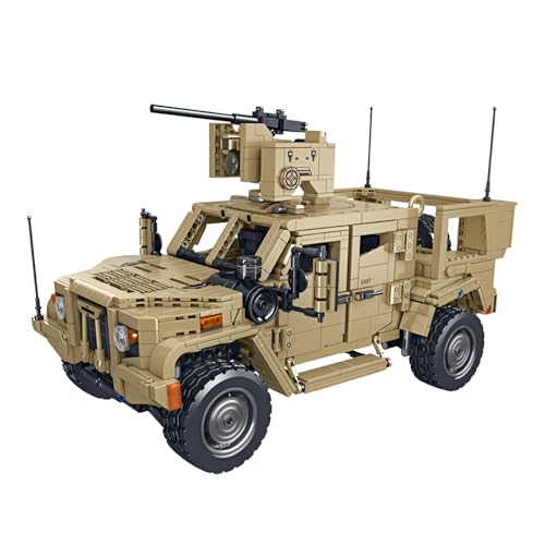 SymGrpu Militärischer JLTV Panzer Bausteine Bausatz, 2479 PCS WW2 Panzer Modell Spielzeug, sammelbares Armee-Waffen-Klemmbausteine-Set für Erwachsene Kinder von SymGrpu