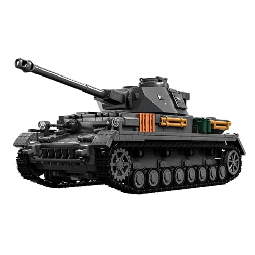 SymGrpu Militärischer Panzer Bausteine Bausatz, 1: 28 PzKpfw IV AUSF. F2 Panzer Klemmbausteine, WW2 Armee Fahrzeug Modell Spielzeug für Erwachsene Kinder ab 6 Jahren (1419 Stücke) von SymGrpu