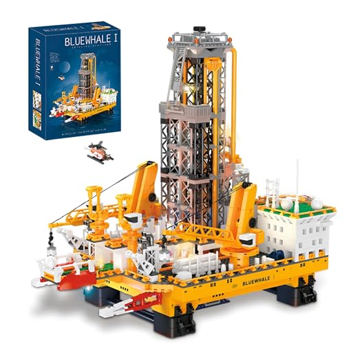 SymGrpu Offshore Rig Plattform-Bausteine Bausatz, Große Meer-Öl-Architektur Klemmbausteine BAU-Modell-Sets für Erwachsene, Idee Geschenk für Jugendliche und Bauherren Alter 14+, (3271 PCS) von SymGrpu