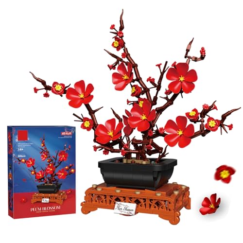 SymGrpu Pflaumenblüten Bonsai Bausteine Bausatz, Botanical Collection BKlemmbausteine für Erwachsene Frauen Mädchen 14+, Elegante Rote künstliche Blumendekoration für Wohnzimmer und Büro, 692 Stück SymGrpu Pflaumenblüten Bonsai Bausteine Bausatz, Botanical Collection BKlemmbausteine für Erwachsene Frauen Mädchen 14+, Elegante Rote künstliche Blumendekoration für Wohnzimmer und Büro, 692 Stück von SymGrpu