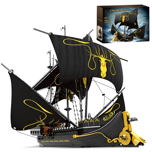 SymGrpu Piratenschiff Bausteine Bausatz, Die Stille Schiff Klemmbausteine für Erwachsene, Luxuriöses Schiff Segelboot Modell Spielzeug, Piraten Fans Jugendliche, 1560PCS von SymGrpu