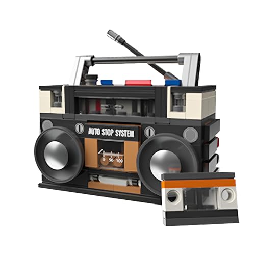 SymGrpu Retro Radio Bausteine Bausatz für Erwachsene, Musikplayer Klemmbausteine, sammelbares Vintage Display Modell Büro Raumdekoration, Geschenkideen für Erwachsene Teens Kinder von SymGrpu