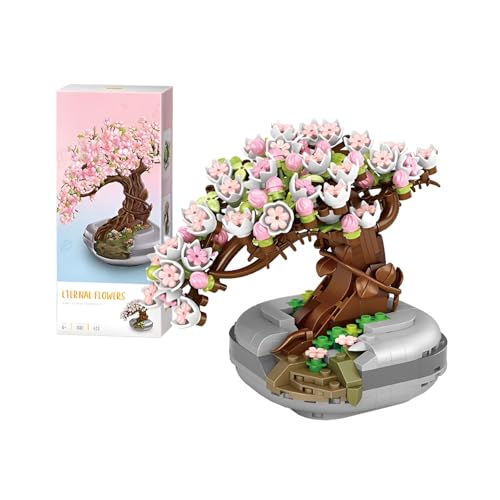 SymGrpu Sakura-Baum Mini Klemmbausteine Bausatz, 426 Stück Blumen Bonsai Mikro Bausteine, Kreative DIY Simulation Blume Botanical Collection Konstruktion BAU Spielzeug von SymGrpu