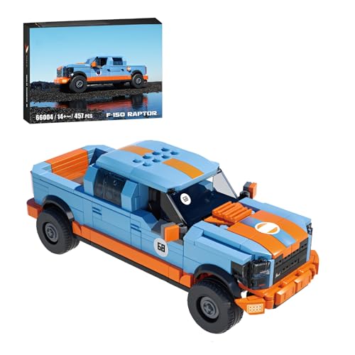 SymGrpu Sportwagen Bausteine Bausatz, F-150 Raptor Auto Modellbau Set, City Rennwagen Klemmbausteine, Auto Fahrzeugbau Spielzeug für Erwachsene Jugendliche ab 14 Jahren,457 PCS von SymGrpu