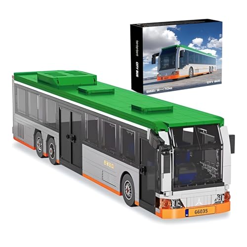 SymGrpu Stadt Bus Bausteine Bausatz, Großraumbus Klemmbausteine für Erwachsene, STEM Pädagogisches Fahrzeug Modell Spielzeug, Kreatives Geschenk für Kinder ab 14 Jahren (712 PCS) von SymGrpu