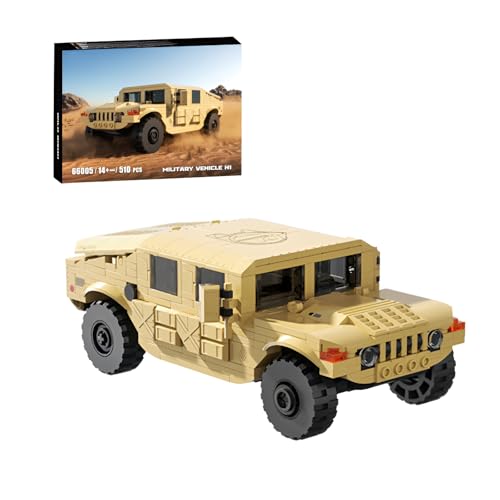 SymGrpu Technik Militär Auto Bausteine Bausatz, Militärfahrzeug H1 Rennwagen Modellbausatz, Armee Sportwagen Modellbau, Auto Fahrzeugbau Spielzeug für Erwachsene, 510 PCS von SymGrpu