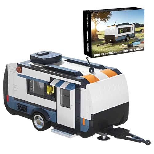 SymGrpu Wohnwagen Bausteine Bausatz, Kreative Wohnmobil Klemmbausteine, STEM Pädagogisches Modell Spielzeug, Geschenk für Erwachsene Teenager Kinder ab 14 Jahren (393 PCS) von SymGrpu