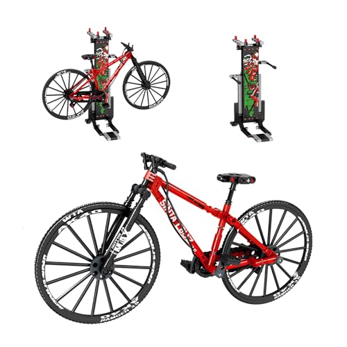 Technic Fahrrad Klemmbausteine Bausatz, 300 PCS Fahrrad Bausteine mit Ständer, STEM Display Modell Fahrrad Geschenk Spielzeug für Jungen und Mädchen Erwachsene (rot) von SymGrpu