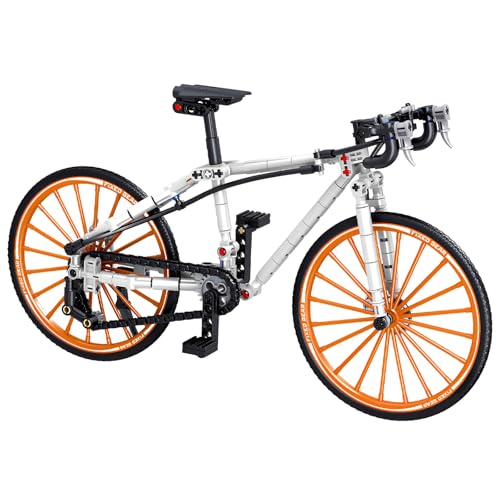 Technic Straßenfahrrad Fahrrad Klemmbausteine Bausatz, 244 PCS Fahrrad Bausteine mit Ständer, STEM Display Modell Fahrrad Geschenk Spielzeug für Jungen und Mädchen Erwachsene von SymGrpu