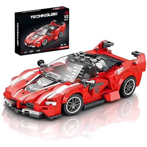 Technik Sportwagen Bausteine Bausatz, Ferali FXX-K V2 Rennwagen Modellbau Set, Super-Auto Klemmbausteine, Auto Fahrzeugbau Spielzeug für Erwachsene,392 PCS von SymGrpu