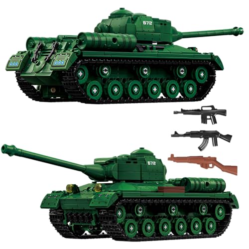 is-2 Schwerer Panzer Bausteine Bausatz, WW2 Militärischer Kampfpanzer Modell Klemm Klemmbausteine, Erwachsene Sammelbare Modellpanzer Sets zum Bauen, Armeefahrzeuge Spielzeug für Kinder(752PCS) von SymGrpu