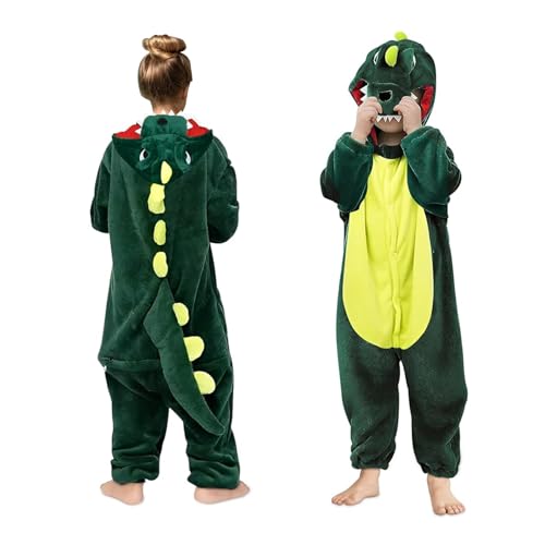 SymPleCr Dino Kostüm Kinder, Faschingskostüme Kinder, Dino Schlafanzug, Dino Pyjama, Dinosaurier Kostüm Kinder für Jungen Mädchen, Dinosaurier Jumpsuit Kinder für Karneval Party Cosplay (105) von SymPleCr