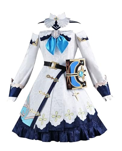 Anime Barbaraa Outfit Cosplay Kostüm Damen Weiß S (Chest 81-84cm) von Syqiya