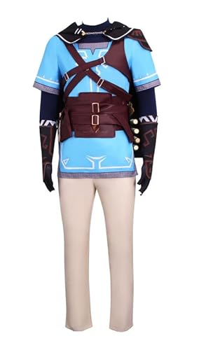 Anime Hyrule Grasshopper Outfit Cosplay Kostüm no Arrows Herren Blau S (Chest 86-90cm) von Syqiya