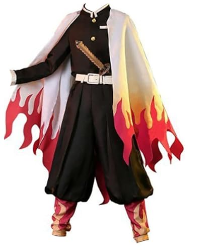 Anime Kyojuro Outfit Cosplay Kostüm Herren Orange S (Chest 100cm) von Syqiya