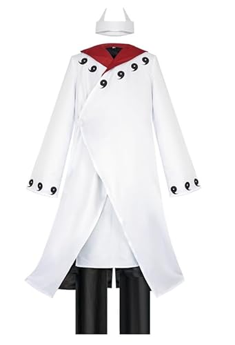 Anime Uchiha Madara Second Six Paths Outfit Cosplay Costume Herren Weiß XL (Chest 118cm) von Syqiya