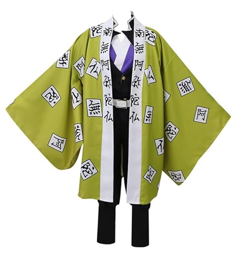 Syqiya Anime Gyomei Himejima Outfit Cosplay Costume Herren Grün XL (Chest 105cm) von Syqiya