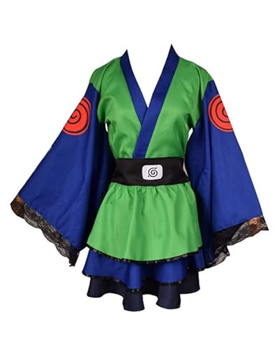 Syqiya Anime Hatake Kakashi Kleid Kimono Suit Cosplay Kostüm Grün Damen XXL (Chest 99-101cm) von Syqiya