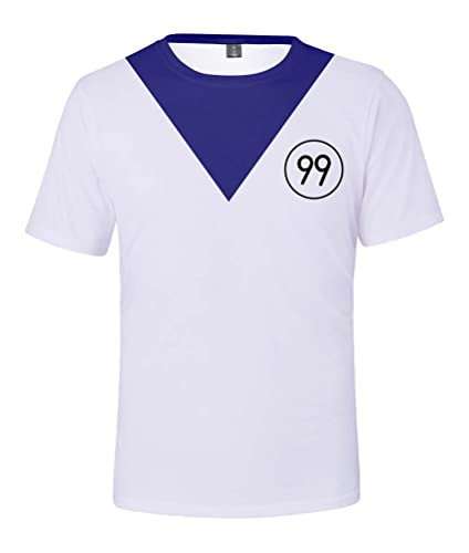 Syqiya Anime Killua Zoldyck Kurzarm T-Shirt 3D Bluse Hemd Tee Shirt Top Cosplay Kostüm Weiß XXS (Chest 82cm) von Syqiya