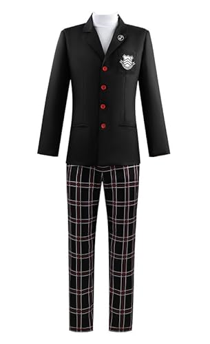 Syqiya Anime Megamitensei Amamiya Kurusu Outfit Cosplay Kostüm Herren Schwarz 3XL (Chest 120cm) von Syqiya