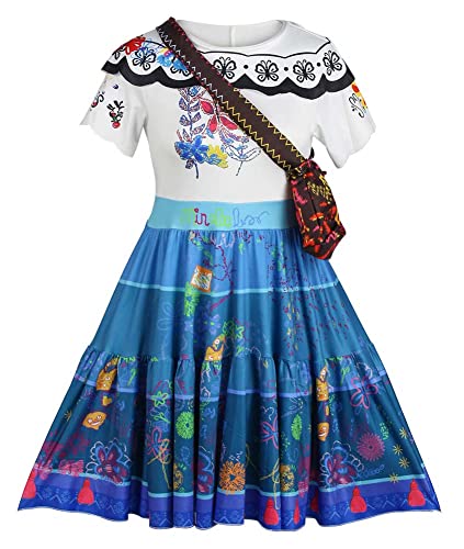 Syqiya Anime Miraboo Mirabel Kleid Cosplay Kostüm Damen Blau-B XS (Chest 80cm) von Syqiya