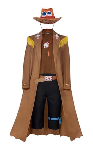 Syqiya Anime Portgas Acee Outfit Cosplay Costume Herren Braun XL (Chest 96-104cm) von Syqiya