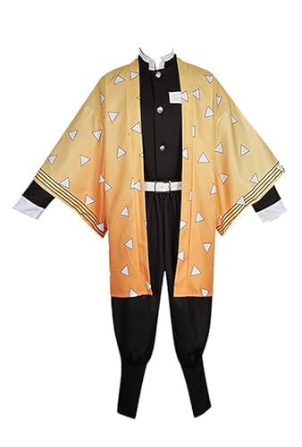 Syqiya Anime Zenitsu Agatsuma Chuitsu Zenko Outfit Cosplay Costume Herren Gold XL (Chest 115cm) von Syqiya