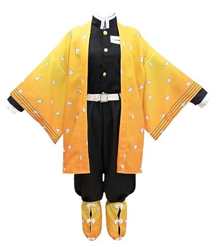 Syqiya Anime Zenitsu Agatsuma Monitsu Outfit Cosplay Costume Herren Orange XL (Chest 104cm) von Syqiya