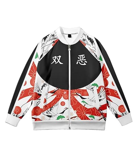 Syqiya Hoodie Souta Kawata Angry Kapuzenpullover Cosplay Kostüm Anime Langarm Sweatshirt 3D Druck Zipper Jacket Unisex Rot XS (Chest 112cm) von Syqiya