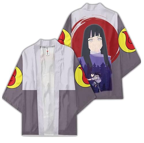 Syqiya Unisex Hinata Hyuuga Kimono Cosplay Kostüm Umhang Mantel Strickjacke Grau Herren Damen XXS von Syqiya