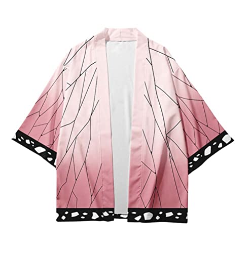 Syqiya Unisex Kanae Kocho Kimono Cosplay Kostüm Umhang Mantel Strickjacke Rosa Herren Damen L von Syqiya