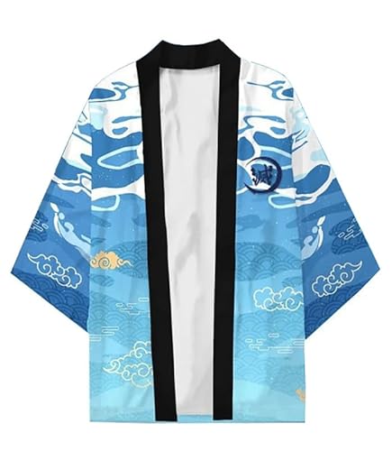 Syqiya Unisex Kimetsu no Yaiba Giyu Tomioka Kimono Cosplay Costume Cape Coat Cardigan Cloak Color-9 Herren Damen M von Syqiya