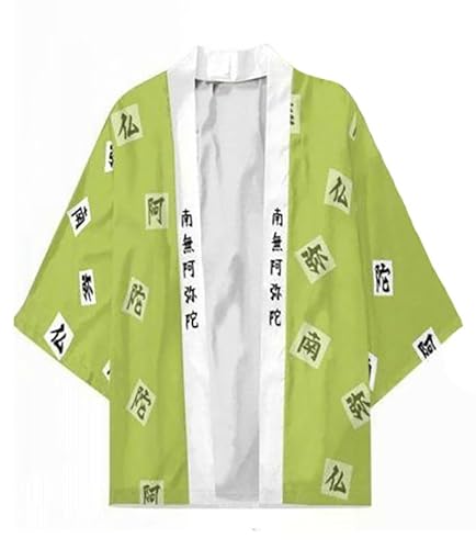 Syqiya Unisex Kimetsu no Yaiba Gyomei Himejima Kimono Cosplay Costume Cape Coat Cardigan Cloak Color-21 Herren Damen XL von Syqiya