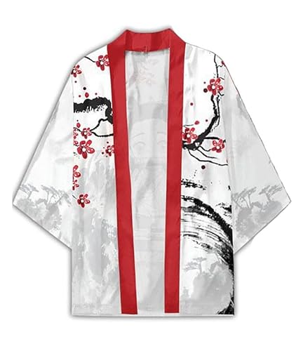 Syqiya Unisex Kimetsu no Yaiba Nezuko Kamado Kimono Cosplay Costume Cape Coat Cardigan Cloak Color-15 Herren Damen XL von Syqiya