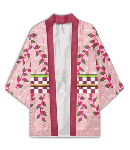 Syqiya Unisex Kimetsu no Yaiba Nezuko Kamado Kimono Cosplay Kostüm Umhang Mantel Strickjacke Color-20 Herren Damen 4XL von Syqiya