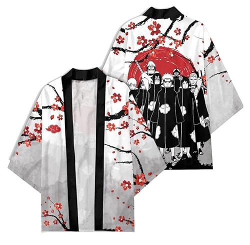 Syqiya Unisex Luckycloud Kimono Cosplay Kostüm Umhang Mantel Strickjacke Rot Herren Damen XXS von Syqiya