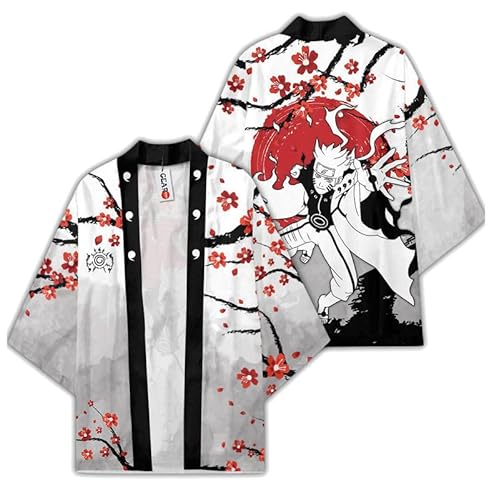 Syqiya Unisex Rikudousennin Uzumaki Kimono Cosplay Kostüm Umhang Mantel Strickjacke Weiß Herren Damen L von Syqiya