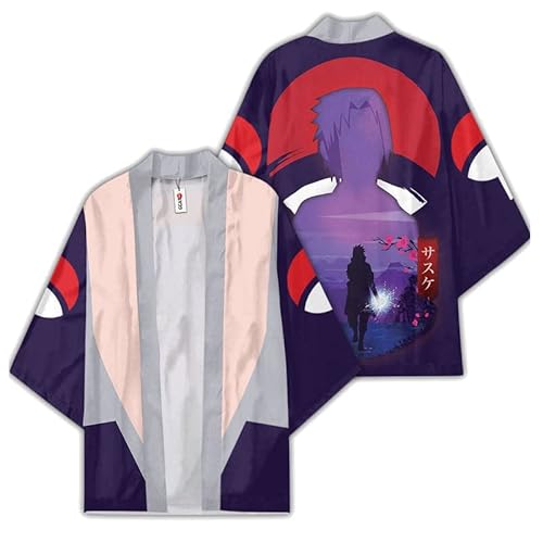 Syqiya Unisex Uchiha Itachi Kimono Cosplay Kostüm Umhang Mantel Strickjacke Lila Herren Damen L von Syqiya