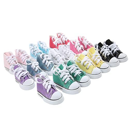 Syrisora ​​10 Paar 1/3 Puppen-Leinenschuhe, 7,6 Cm Lang, Verschiedene Farben, Rutschfeste Puppen-Plimsolls für Puppen-DIY-Cosplay von Syrisora