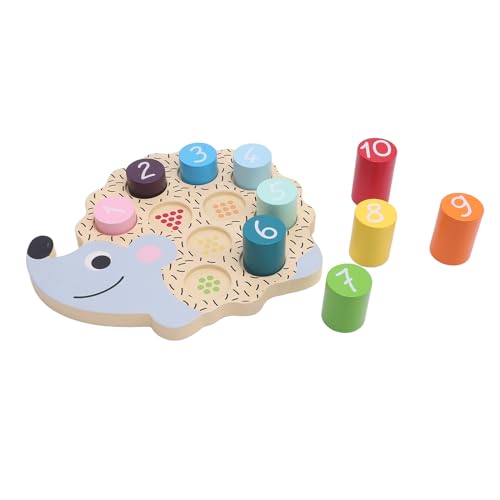 Syrisora Holzzahlen Puzzle mit Hedgehog -Form -Kognitionsspielzeug für, Bildungsfarbe und Formpassungsspielspielzeug für von Syrisora