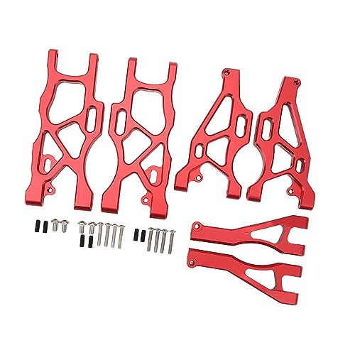 Syrisora ​​RC Vorderrad-Hinterradaufhängungsarm-Set, Aluminium, Unterer Oberer Schwingenarm-Set, RC-Upgrade-Teil ARRMA Mojave 6S 1/7 RC-Autos (Rot) von Syrisora