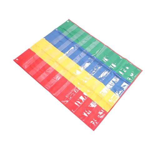 Syrisora Taschendiagramm mit 4 Spalten zum Aufhängen für Klassenzimmer, strapazierfähig, transparenter Metallhaken, doppelseitig, Lerntafel von Syrisora