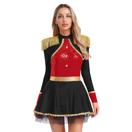 Sywiyi Damen Zirkus Dompteur Kostüm Zirkusdirektor Kleid Langarm Glitzer Partykleid Uniform Mottoparty Fasching Karneval Mottoparty Outfit Schwarz XL Sywiyi Damen Zirkus Dompteur Kostüm Zirkusdirektor Kleid Langarm Glitzer Partykleid Uniform Mottoparty Fasching Karneval Mottoparty Outfit Schwarz XL von Sywiyi