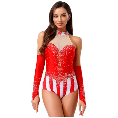 Sywiyi Damen Zirkus Zirkusdirektor Glitzer Body Ringmaster Kostüm Bodysuit Trikot mit Handschuhe Mottoparty Karneval Verkleidung Outfit Rot L Sywiyi Damen Zirkus Zirkusdirektor Glitzer Body Ringmaster Kostüm Bodysuit Trikot mit Handschuhe Mottoparty Karneval Verkleidung Outfit Rot L von Sywiyi