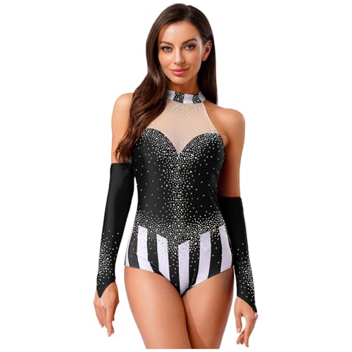 Sywiyi Damen Zirkus Zirkusdirektor Glitzer Body Ringmaster Kostüm Bodysuit Trikot mit Handschuhe Mottoparty Karneval Verkleidung Outfit Schwarz 3XL Sywiyi Damen Zirkus Zirkusdirektor Glitzer Body Ringmaster Kostüm Bodysuit Trikot mit Handschuhe Mottoparty Karneval Verkleidung Outfit Schwarz 3XL von Sywiyi