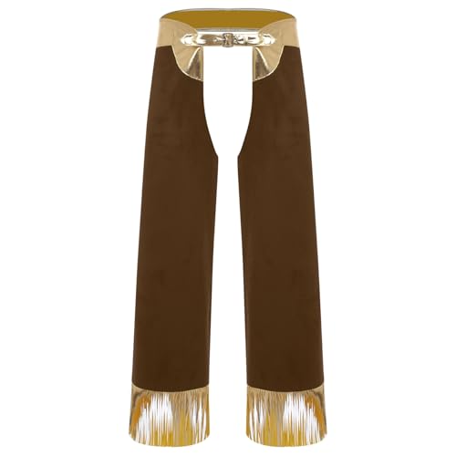 Sywiyi Herren Cowboy Kostüm Metallisch Cowboy Chaps Hose Pants mit Fransen Vintage Western Kostüm Mottoparty Fasching Verkleidung Outfit Braun XL Sywiyi Herren Cowboy Kostüm Metallisch Cowboy Chaps Hose Pants mit Fransen Vintage Western Kostüm Mottoparty Fasching Verkleidung Outfit Braun XL von Sywiyi